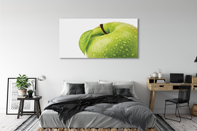 Pintura em tela Maçã verde com gotas de água
