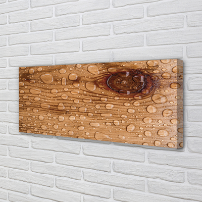 Quadro em tela Gotas de água e madeira