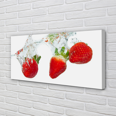 Quadro em tela Morangos aquáticos fundo branco