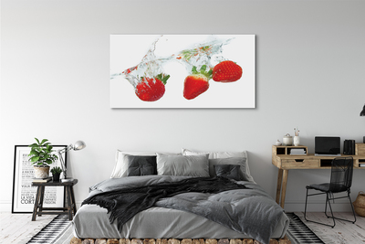 Quadro em tela Morangos aquáticos fundo branco