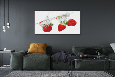 Quadro em tela Morangos aquáticos fundo branco