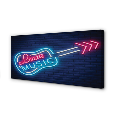 Pintura em tela Letreiros de neon de guitarra
