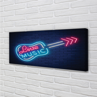 Pintura em tela Letreiros de neon de guitarra