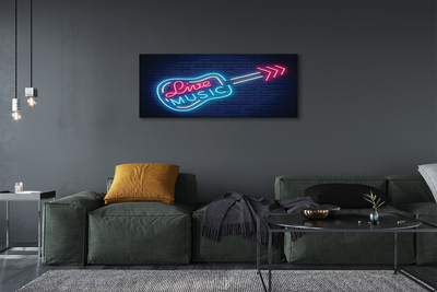 Pintura em tela Letreiros de neon de guitarra