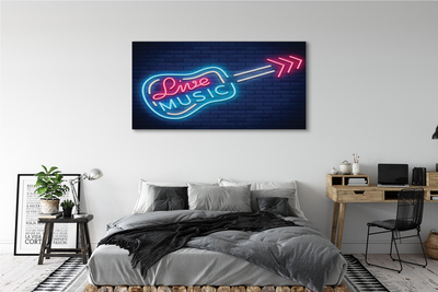 Pintura em tela Letreiros de neon de guitarra