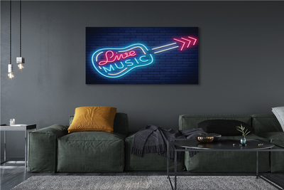 Pintura em tela Letreiros de neon de guitarra