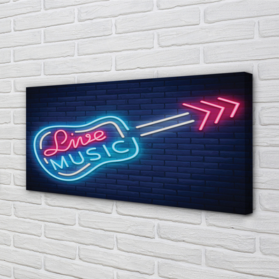 Pintura em tela Letreiros de neon de guitarra