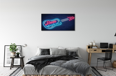 Pintura em tela Letreiros de neon de guitarra