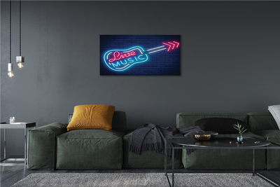 Pintura em tela Letreiros de neon de guitarra