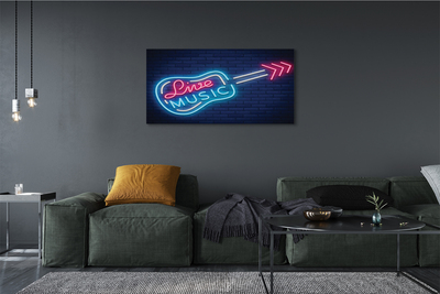 Pintura em tela Letreiros de neon de guitarra