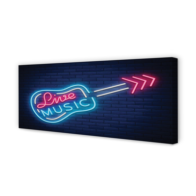 Pintura em tela Letreiros de neon de guitarra