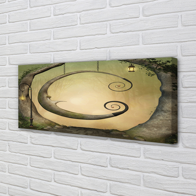 Pintura em tela Árvores da Floresta de Luz