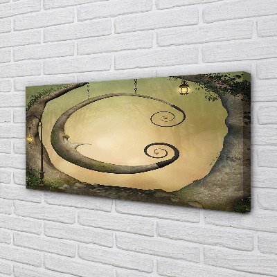 Pintura em tela Árvores da Floresta de Luz