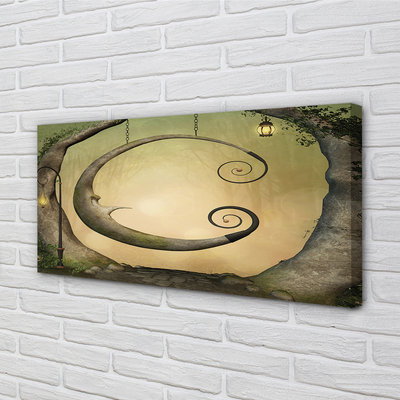 Pintura em tela Árvores da Floresta de Luz