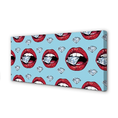 Quadro em tela Lábios de diamantes
