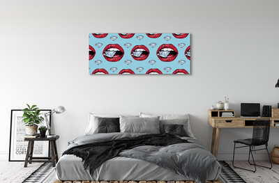 Quadro em tela Lábios de diamantes