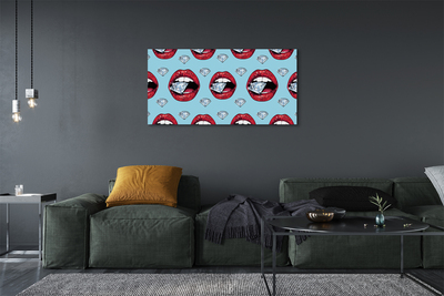 Quadro em tela Lábios de diamantes