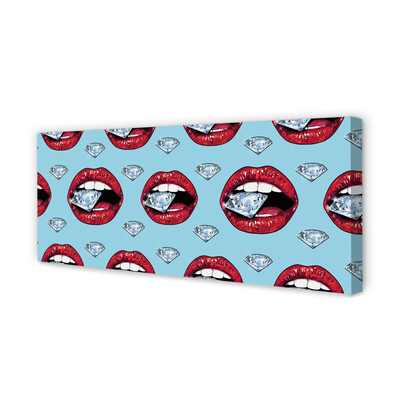 Quadro em tela Lábios de diamantes