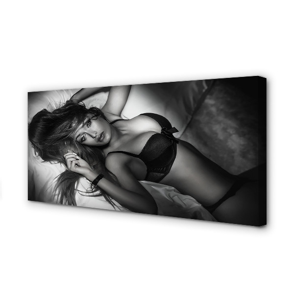 Pintura em tela Mulher em preto e branco