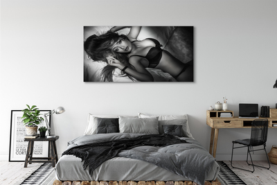 Pintura em tela Mulher em preto e branco