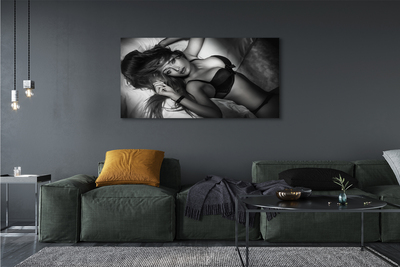 Pintura em tela Mulher em preto e branco