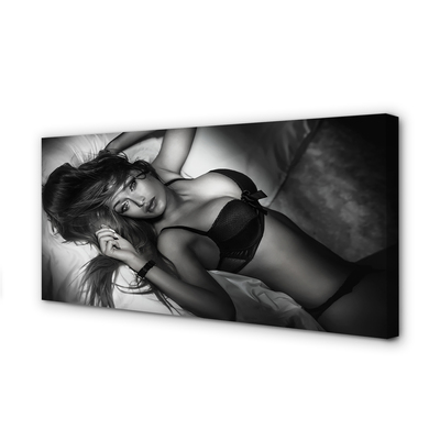 Pintura em tela Mulher em preto e branco