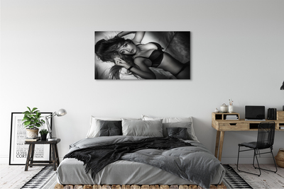 Pintura em tela Mulher em preto e branco