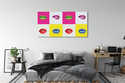 Pintura em tela Lábios coloridos