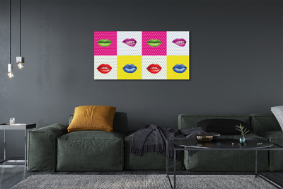 Pintura em tela Lábios coloridos