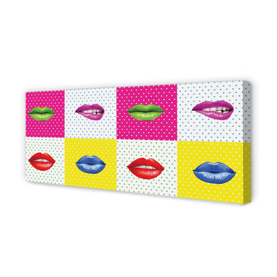 Pintura em tela Lábios coloridos