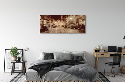 Quadro em tela Cidade Velha de Gdansk à noite