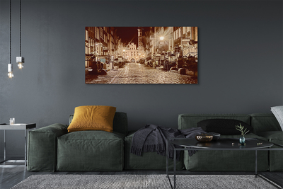 Quadro em tela Cidade Velha de Gdansk à noite