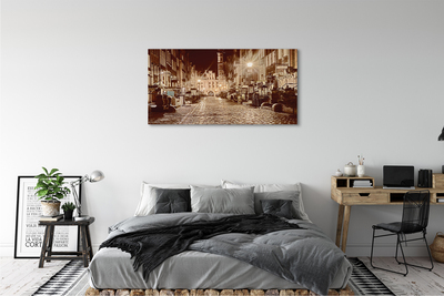 Quadro em tela Cidade Velha de Gdansk à noite