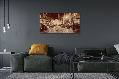 Quadro em tela Cidade Velha de Gdansk à noite