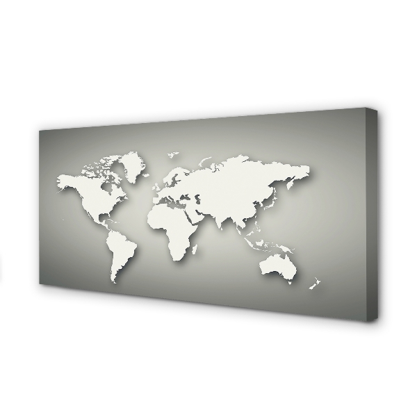 Pintura em tela Mapa branco com fundo cinza