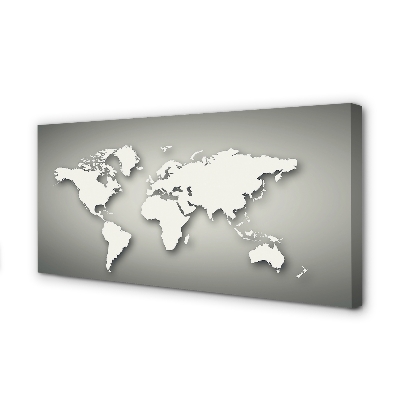 Pintura em tela Mapa branco com fundo cinza