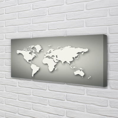 Pintura em tela Mapa branco com fundo cinza