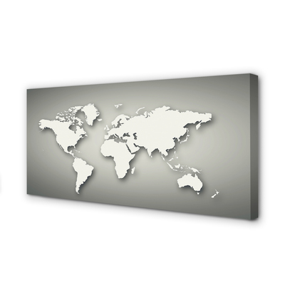 Pintura em tela Mapa branco com fundo cinza
