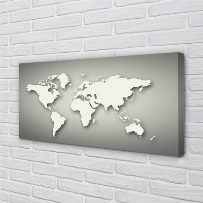 Pintura em tela Mapa branco com fundo cinza