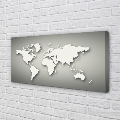 Pintura em tela Mapa branco com fundo cinza