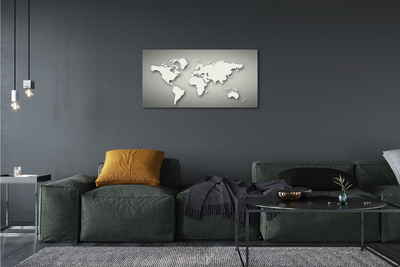 Pintura em tela Mapa branco com fundo cinza