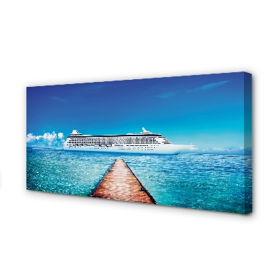 Pintura em tela Navio mar céu verão