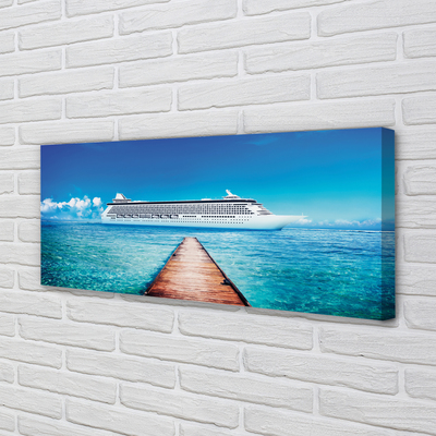 Pintura em tela Navio mar céu verão