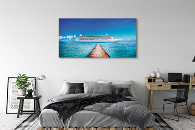 Pintura em tela Navio mar céu verão