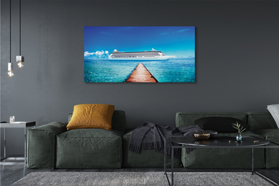 Pintura em tela Navio mar céu verão