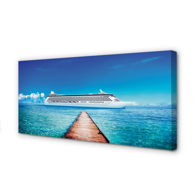 Pintura em tela Navio mar céu verão