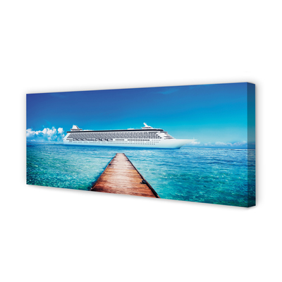 Pintura em tela Navio mar céu verão