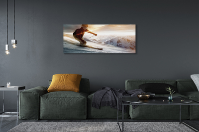 Quadro em tela Homem com bastões de esqui