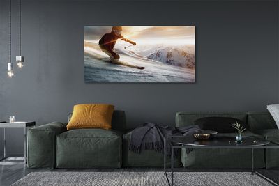 Quadro em tela Homem com bastões de esqui