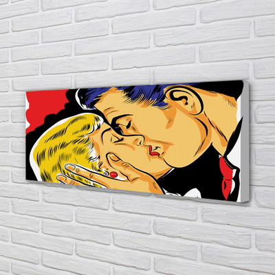 Quadro em tela As pessoas se beijam